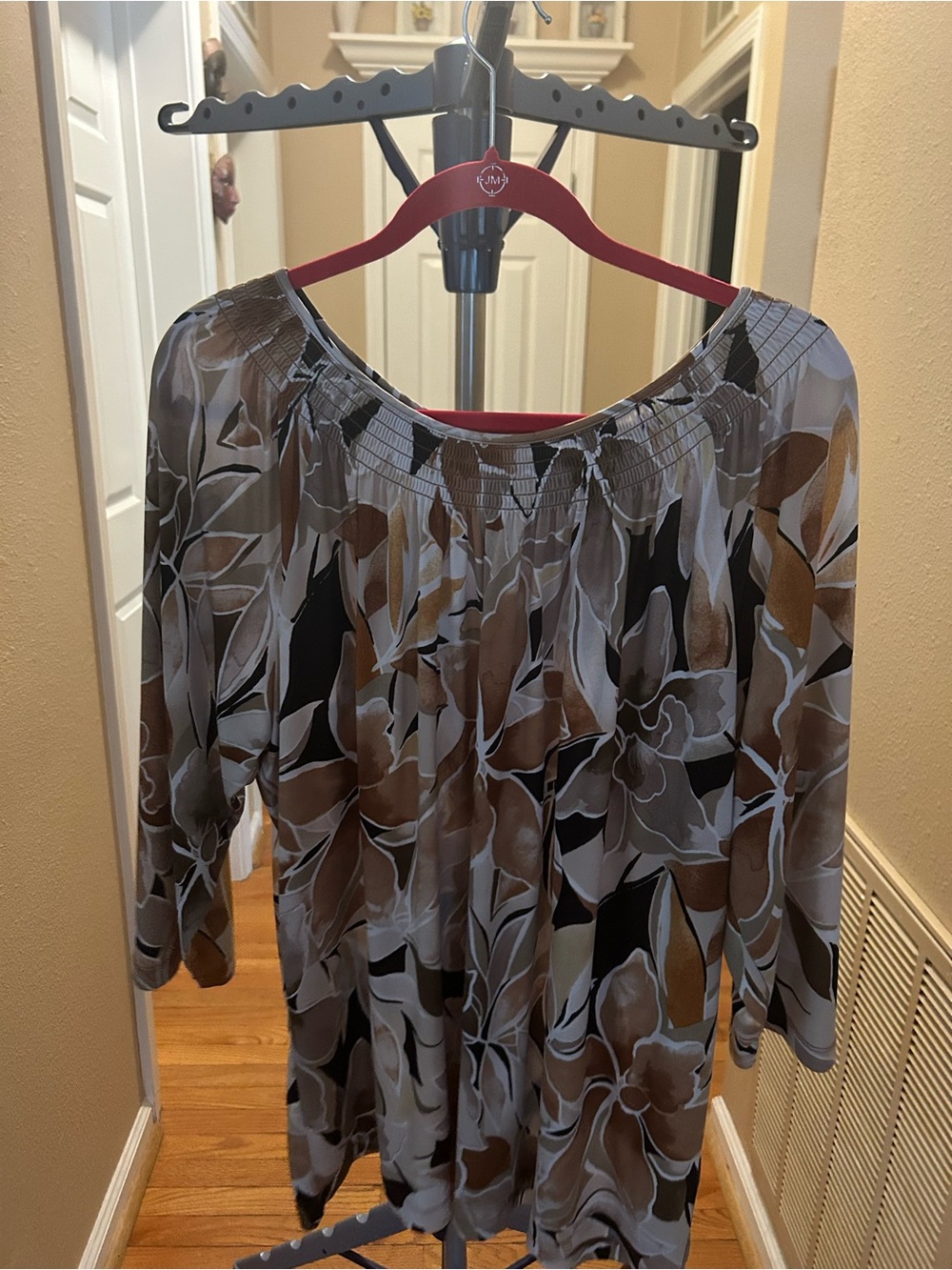 Floral Tunic in Brown and Black